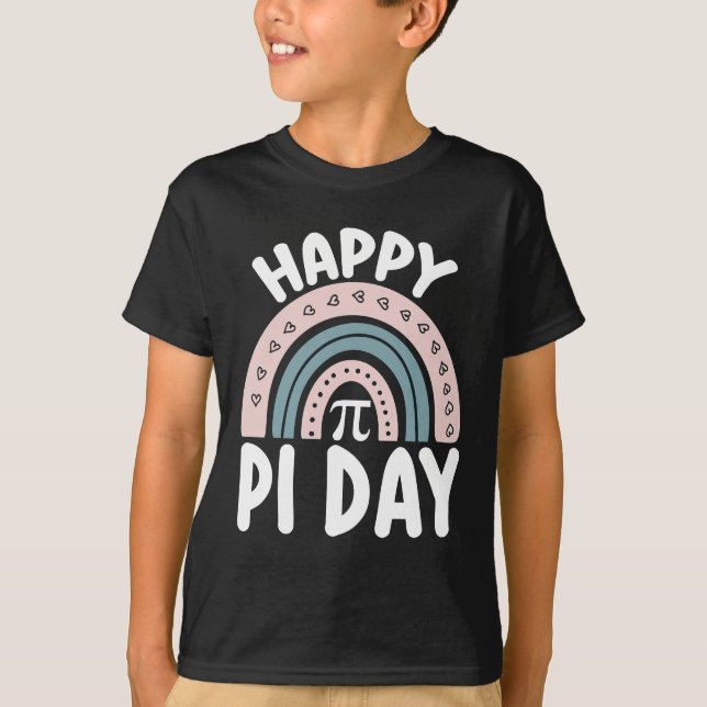 T-shirt Joyeux Jour de Pi Boho Rainbow Math Mathématique M (Devant)