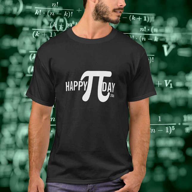 T-shirt Joyeux jour de Pi personnalisé avec l'année et le  (Créateur téléchargé)
