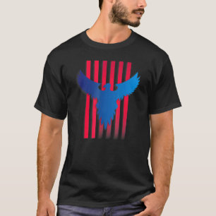 T-shirt Joyeux Jour National Aigle Bleu Et Rouge Essenti