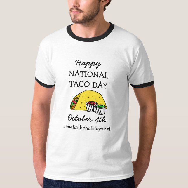 T-shirt Joyeux Jour National Du Taco Fête De Nourriture Dr (Devant)