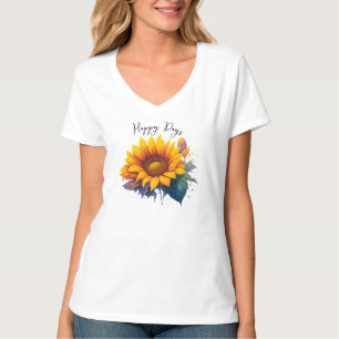 T-shirt Joyeux Jours Citation avec Tournesol