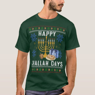 T-shirt Joyeux Jours de Challah Ugly Hanoukka juif Dreidel