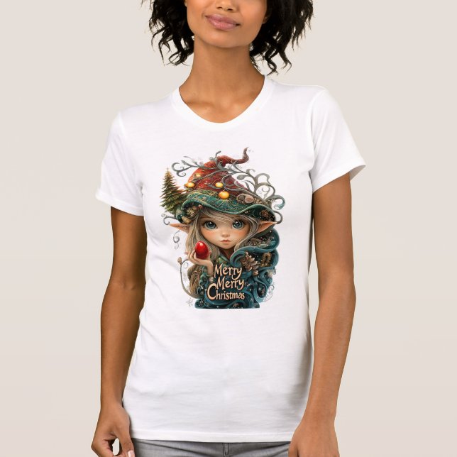T-shirt Joyeux, joyeux chemise de femme de Noël (Devant)