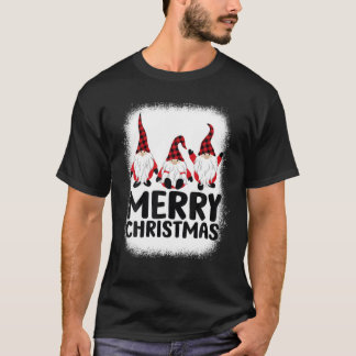 T-shirt Joyeux Joyeux Noël Gnomes Buffalo Plaid Matc