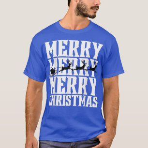 T-shirt Joyeux Joyeux Noël Santas Sleigh & Flying