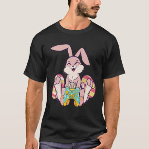T-shirt Joyeux Joystick de Pâques Bunny Ear amusant Jeu en