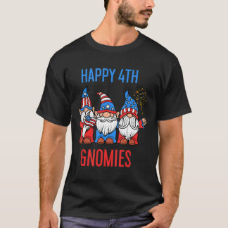 T-shirt Joyeux Juillet 4 Gnomies Patriotic Pride Gnomes US