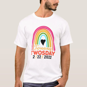 T-shirt Joyeux Jumeau Jumeau Jumeau Jumeau 2-22-22 Février