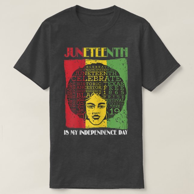 T-shirt Joyeux Junetdix Black Pride Retro Black History M (Design devant)
