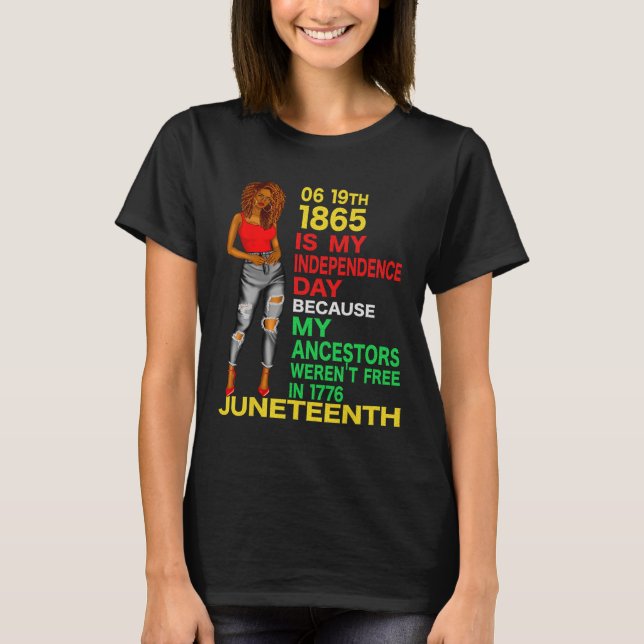 T-shirt Joyeux JunetDix Est Ma Fête De L'Indépendance Libr (Devant)