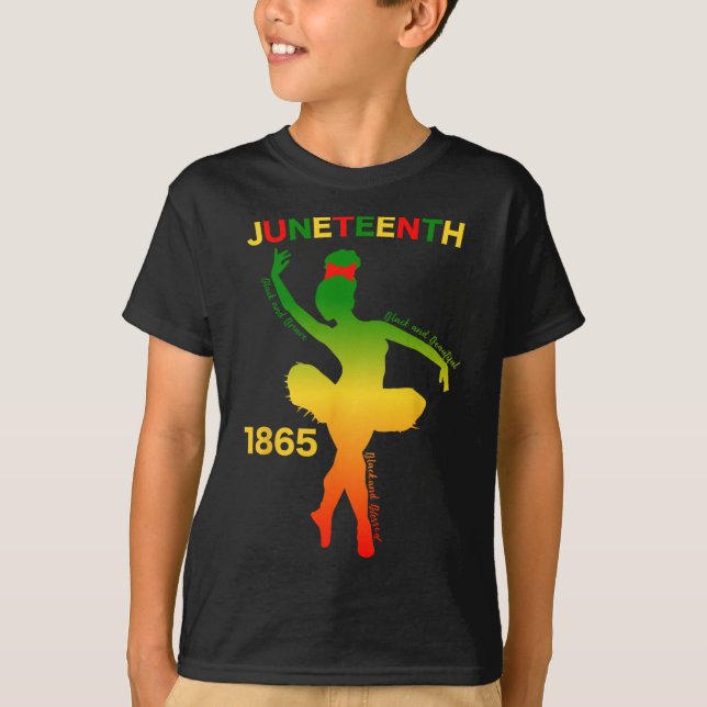 T-shirt Joyeux Junetten Est Mon Danseuse Du Jour De L'Indé (Devant)