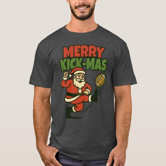 T-shirt Joyeux Kick-Noël Foot de Noël drôle (Devant)