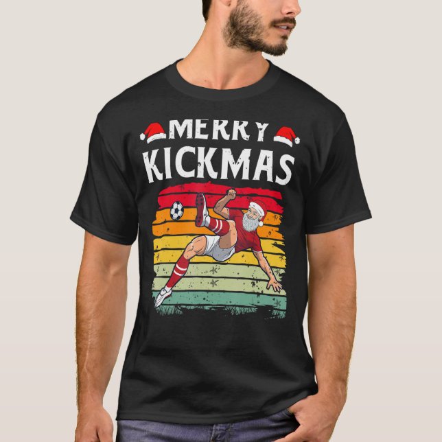 T-shirt Joyeux Kickmas Football Joueur Noël De (Devant)