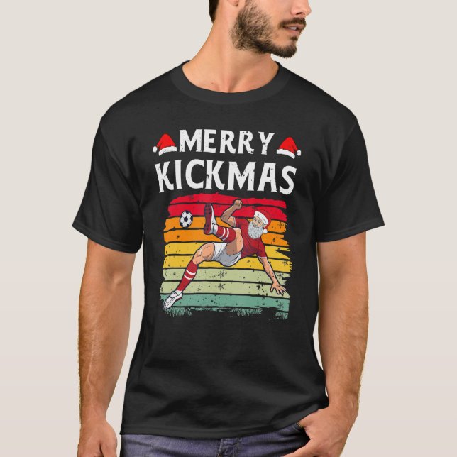 T-shirt Joyeux Kickmas Football Joueur Noël De (Devant)