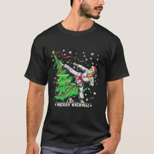 T-shirt Joyeux Kickmas Xmas Père Noël Taekwondo Arbre de N