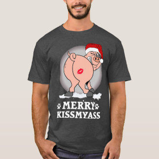 T-shirt Joyeux KissMyAss Cochon cadeau de Noël Halloween J