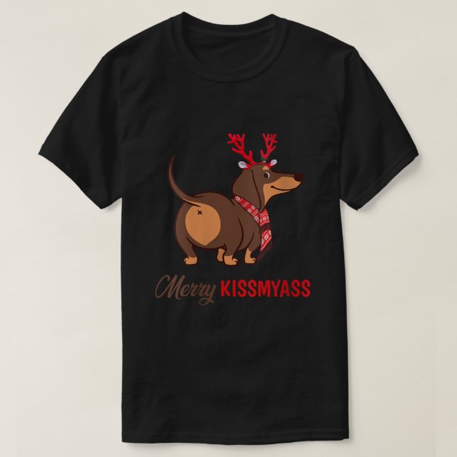 T-shirt Joyeux Kissmyass Da Rennes de Noël Da (Design devant)