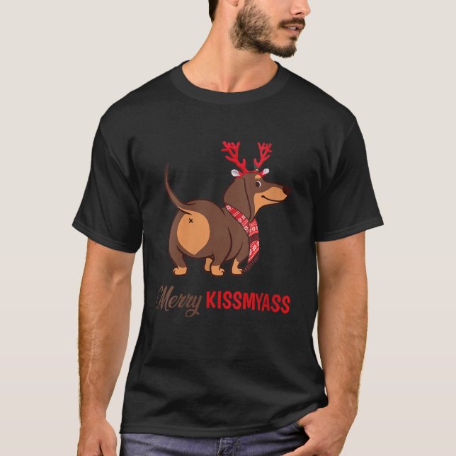 T-shirt Joyeux Kissmyass Da Rennes de Noël Da (Devant)