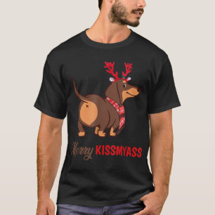 T-shirt Joyeux Kissmyass Dachshund Dachshund Reindeer de N