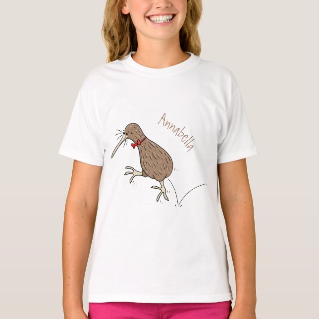 T-shirt Joyeux kiwi de saut avec dessin de cravate arc (Devant)