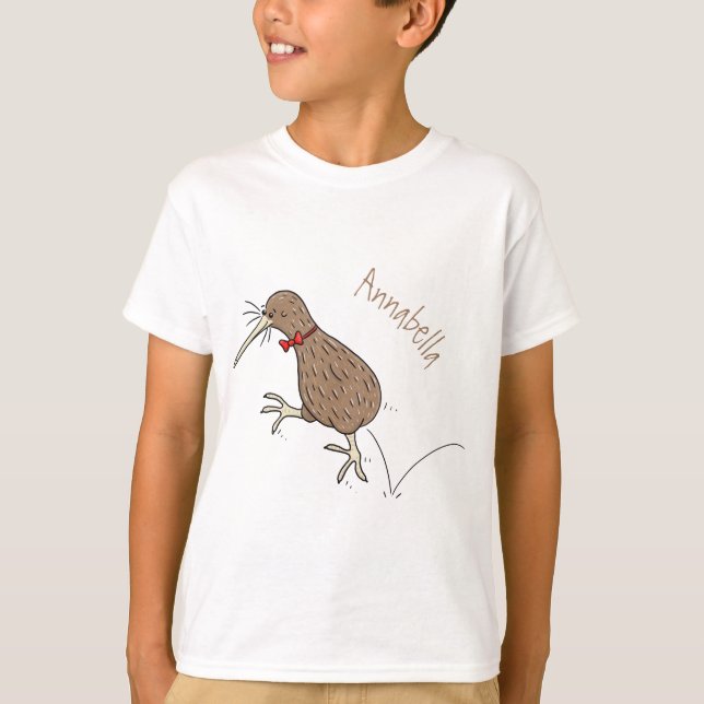 T-shirt Joyeux kiwi de saut avec dessin de cravate arc (Devant)