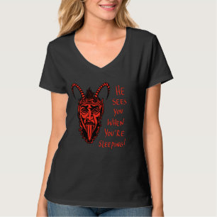 T-shirt Joyeux Krampus Il Vous Voit Quand Vous Dormez !