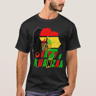 T-shirt Joyeux Kwanzaa Ça déchire Bun africain-américain d