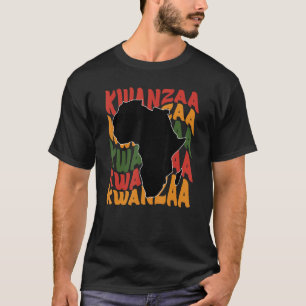 T-shirt Joyeux Kwanzaa Carte Africaine Kinara Candles Cele