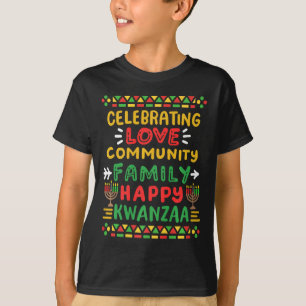 T-shirt Joyeux Kwanzaa célébrant l'amour Commune Famille H