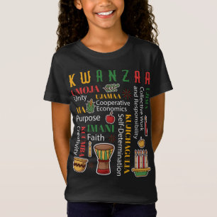 T-Shirt Joyeux Kwanzaa Drum Kinara Sept bougies Afrique Ce
