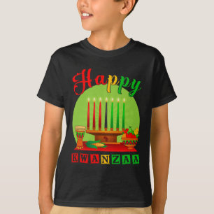 T-shirt Joyeux Kwanzaa Kinara Sept Bougies Principes De K