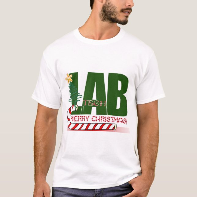 T-SHIRT JOYEUX LABORATOIRE DE NOËL - LABORATOIRE TECH (Devant)