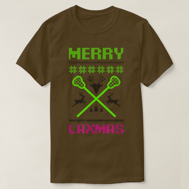 T-shirt Joyeux Lamas Vilain Design Lacrosse Noël (Design devant)