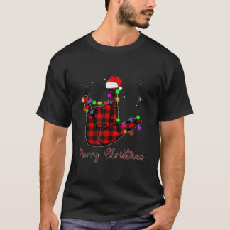T-shirt Joyeux langage des signes de Noël ASL Santa Hat T-