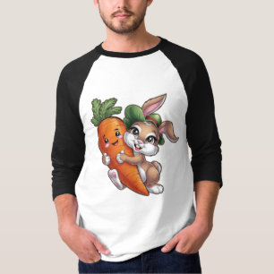 T-shirt Joyeux lapin avec une carotte géante