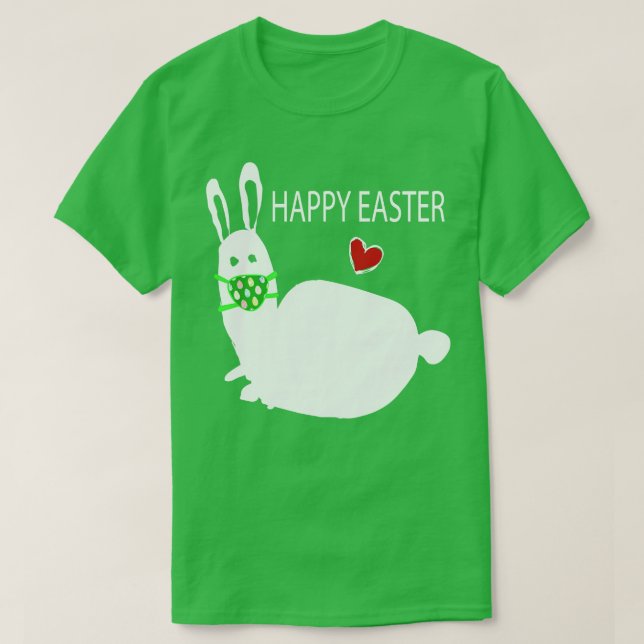 T-shirt Joyeux lapin blanc de lapin blanc de Pâques (Design devant)