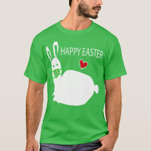 T-shirt Joyeux lapin blanc de lapin blanc de Pâques
