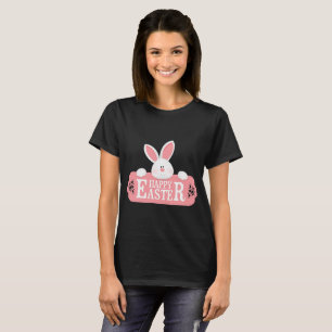 T-shirt Joyeux lapin blanc de Pâques