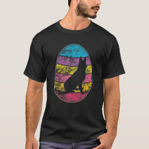 T-shirt Joyeux lapin de Pâques berger allemand Oeuf Vintag
