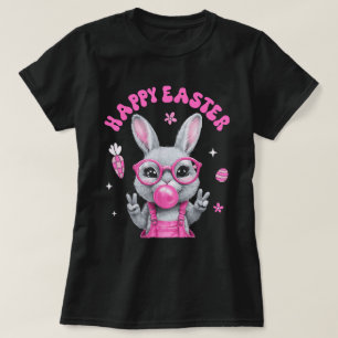 T-shirt Joyeux lapin de Pâques face Filles de Pâques