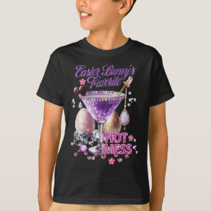 T-shirt Joyeux lapin de Pâques Favori Hot Mess Cute Martin