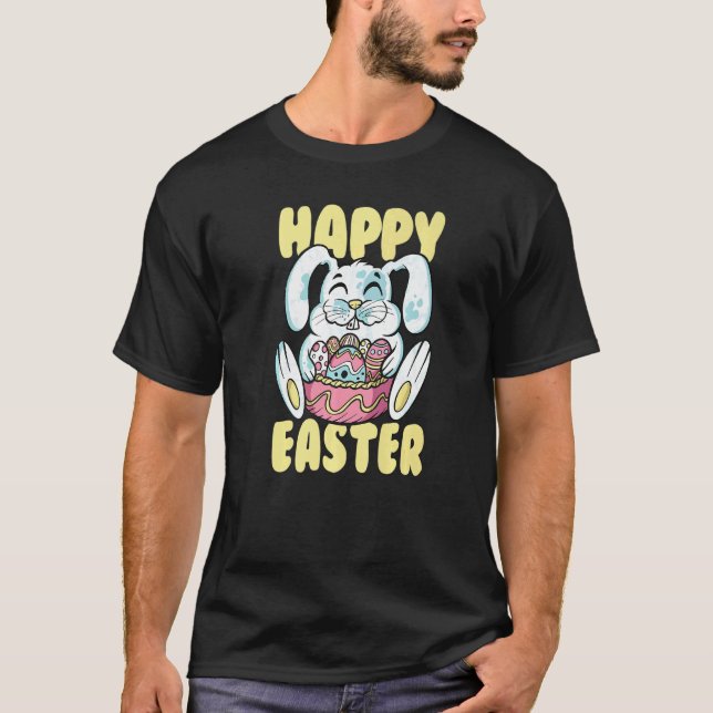 T-shirt Joyeux lapin de Pâques oeufs de lapin de famille t (Devant)