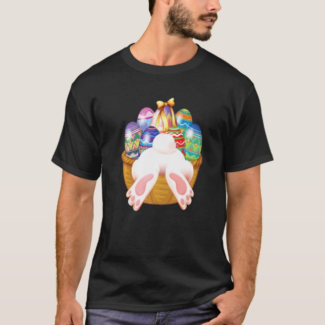 T-shirt Joyeux lapin de Pâques Oeufs de lapin Panier Chass (Devant)