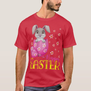 T-shirt Joyeux lapin de Pâques Oeufs de Pâques Fleurs Garç