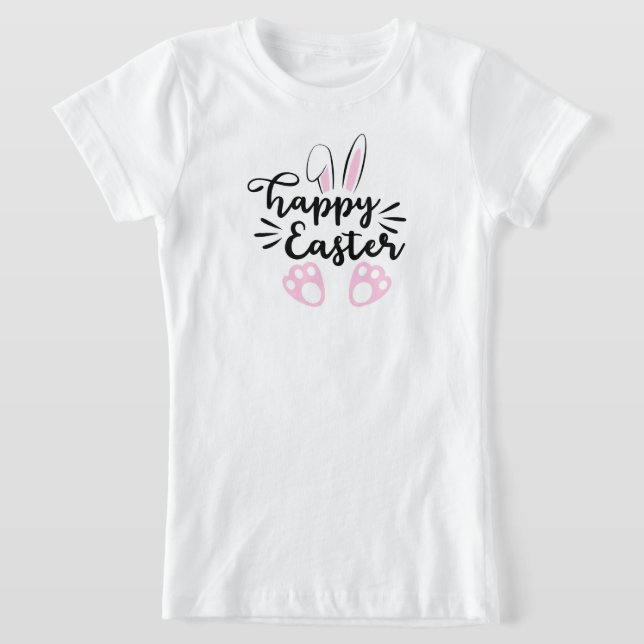 T-Shirt Joyeux lapin de Pâques oreilles et pieds (Poser)