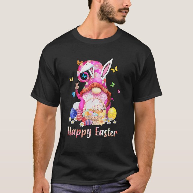 T-shirt Joyeux lapin de Pâques printemps Gnome Oeuf de Pâq (Devant)