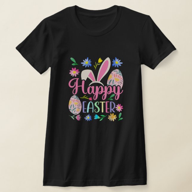 T-shirt Joyeux lapin de Pâques Printemps Oeuf de Pâques Pâ (Poser)