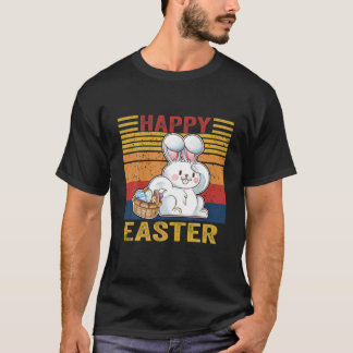 T-shirt Joyeux Lapin de Pâques Retro Rabbit Enfants Design