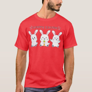 T-shirt Joyeux lapin lapin de Pâques face drôle Jour de Pâ