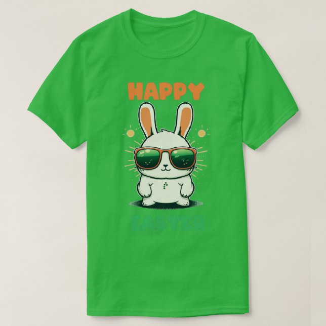 T-shirt joyeux lapin lapin de pâques face drôle jour de pâ (Design devant)
